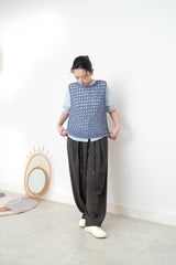 Blue crochet vest
