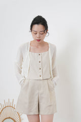 White crop summer cardigan