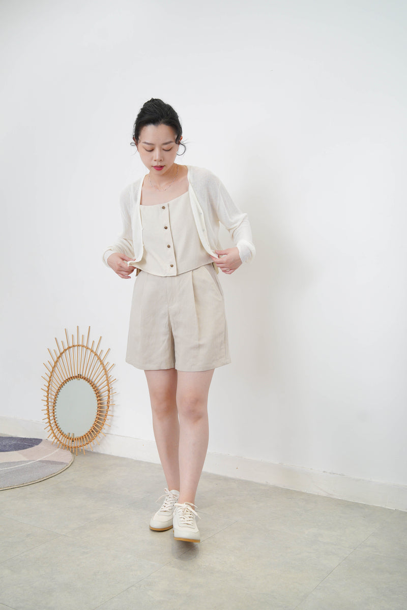 White crop summer cardigan