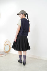Navy denim vest