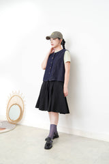 Navy denim vest