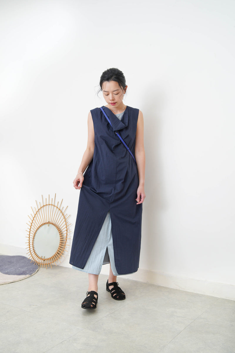 Navy double layer dress