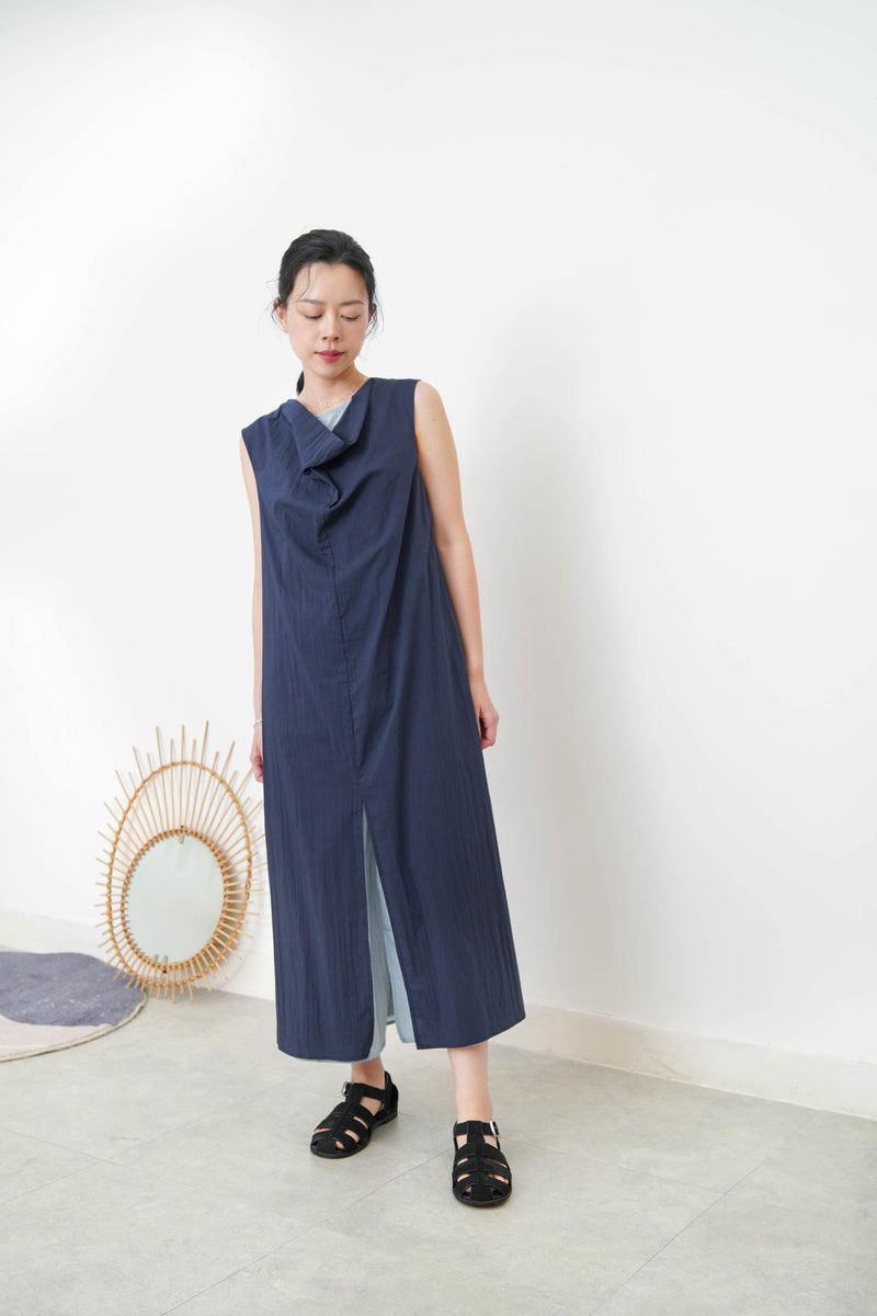 Navy double layer dress