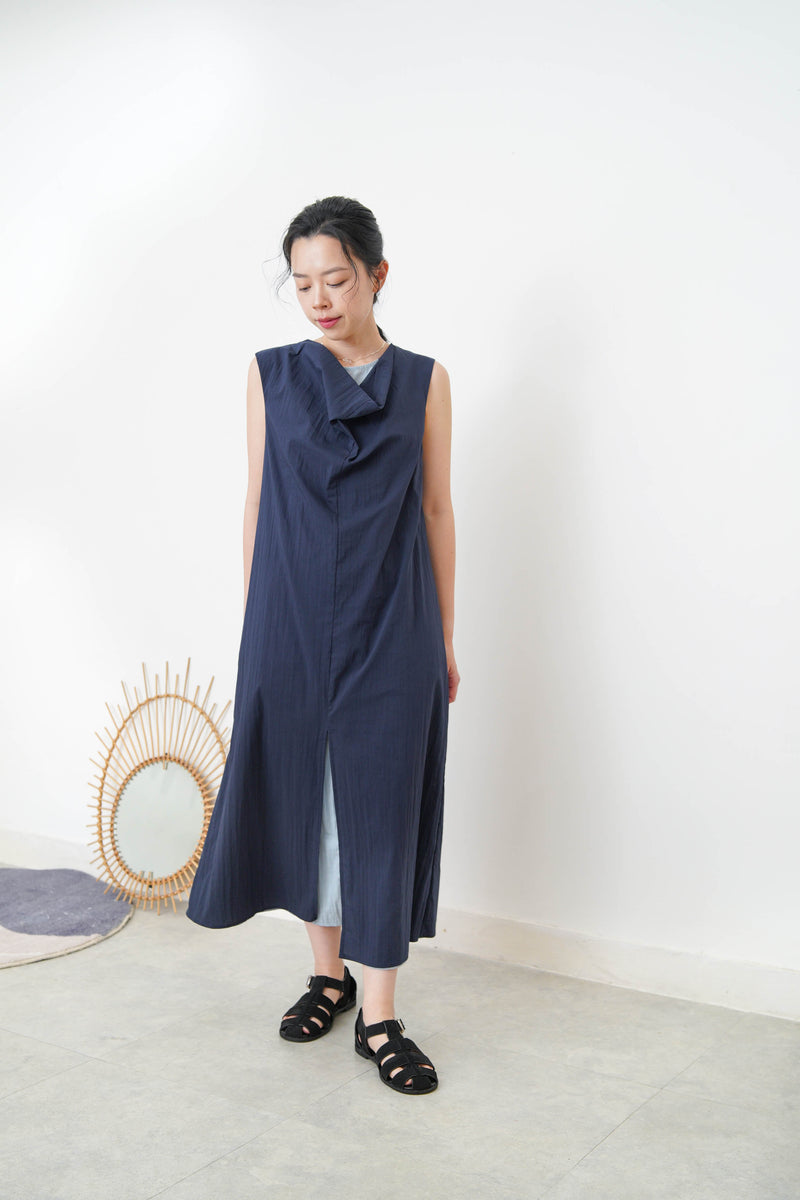 Navy double layer dress