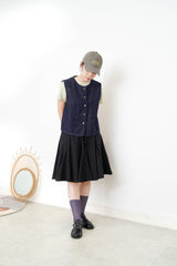 Navy denim vest