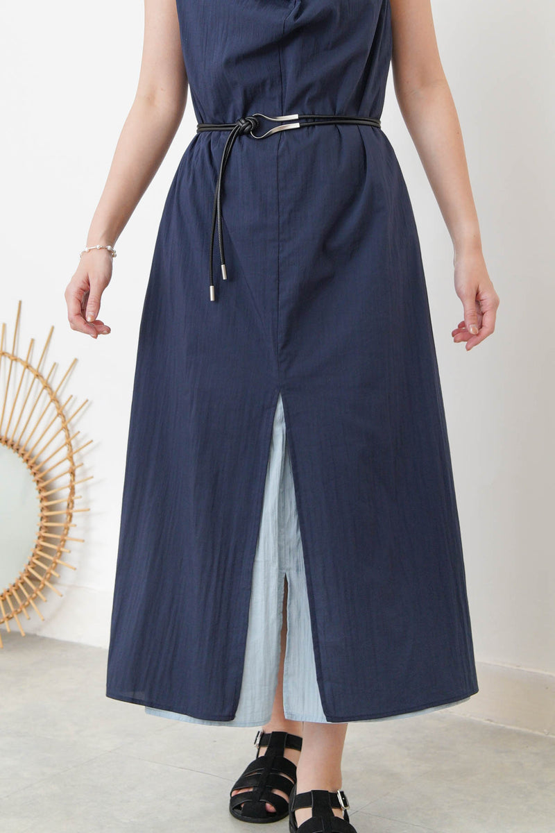 Navy double layer dress