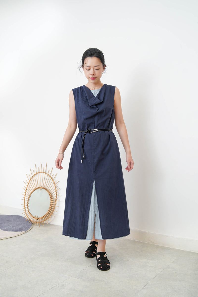 Navy double layer dress