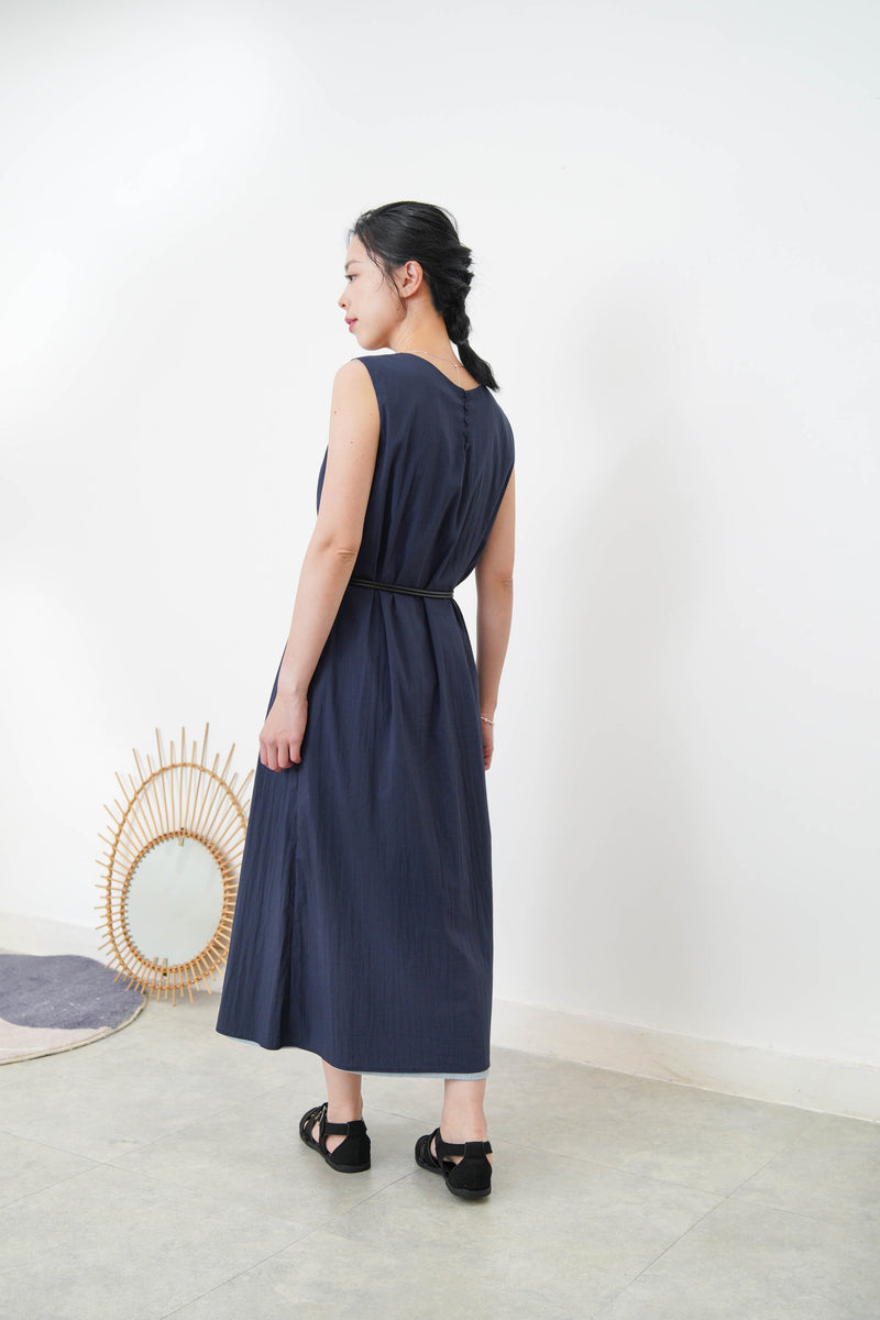 Navy double layer dress