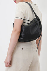 3 ways premium leather bag in moon shape