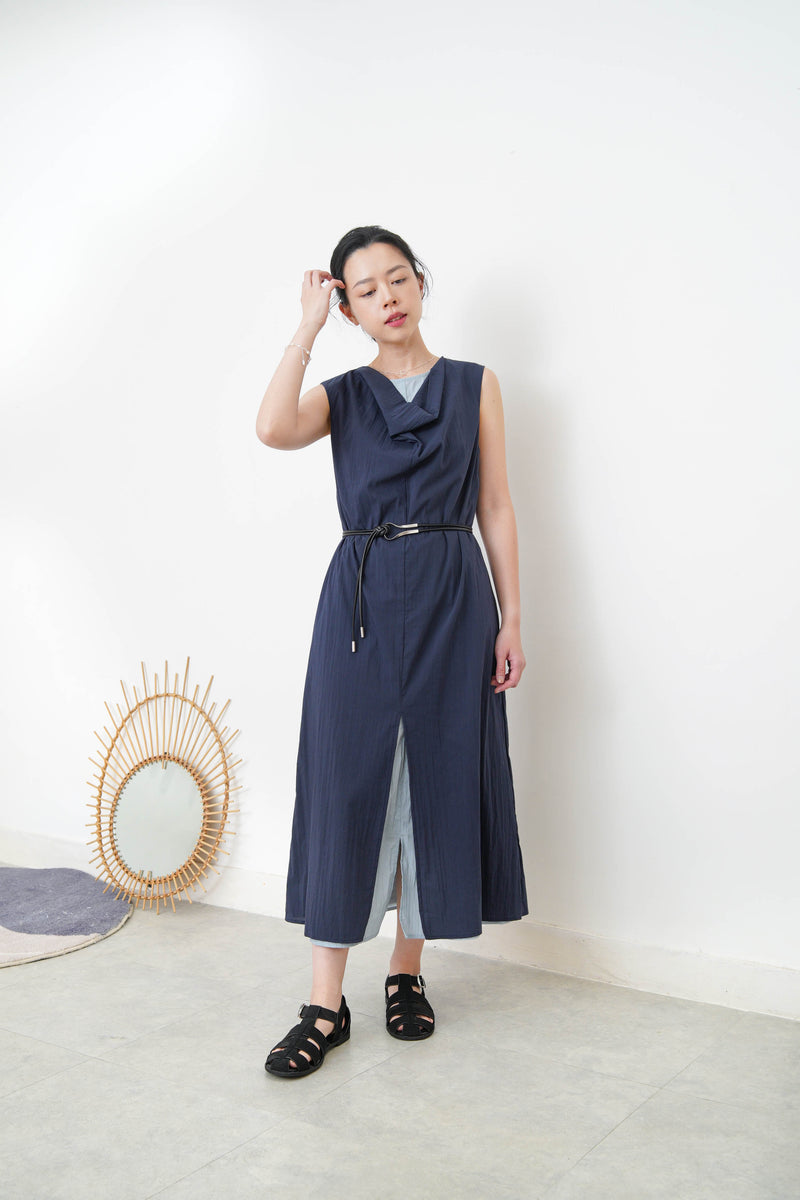 Navy double layer dress