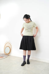 Avocado green tee top with paint