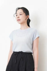 Baby blue pleats top