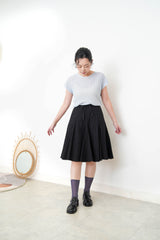 Baby blue pleats top