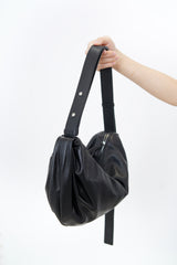 3 ways premium leather bag in moon shape