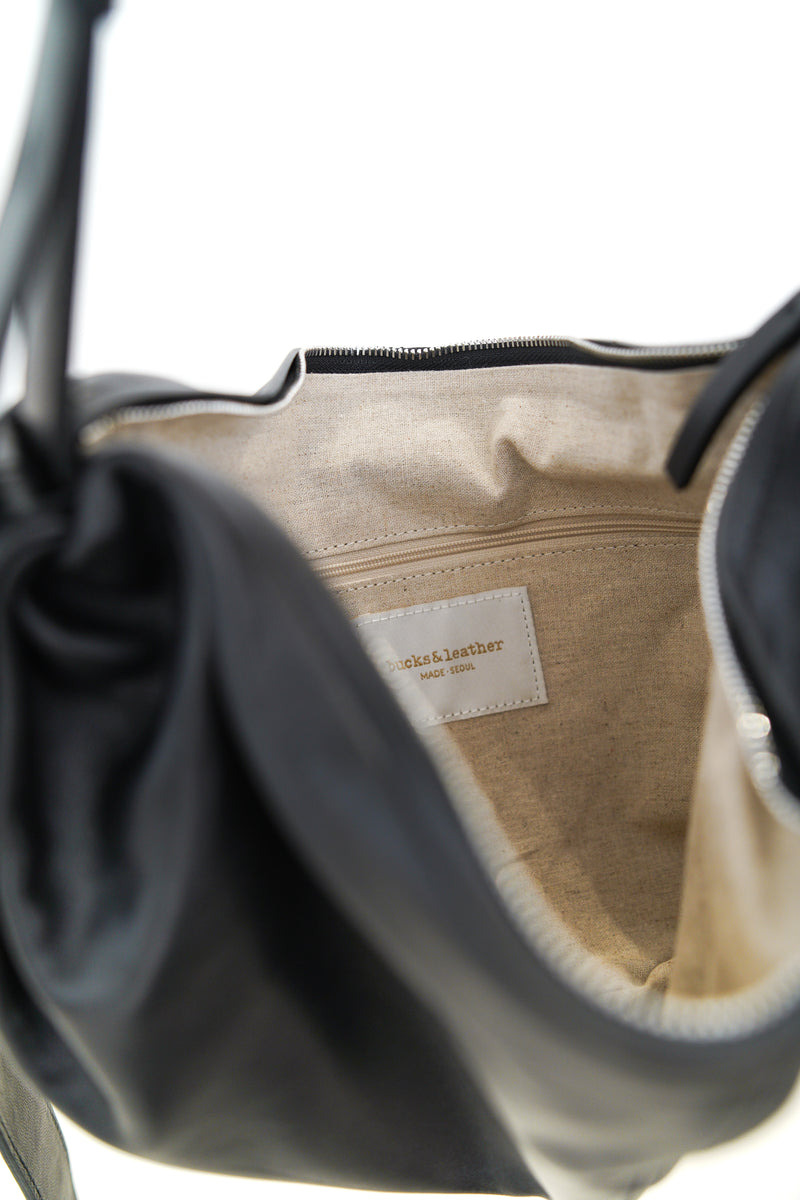 3 ways premium leather bag in moon shape