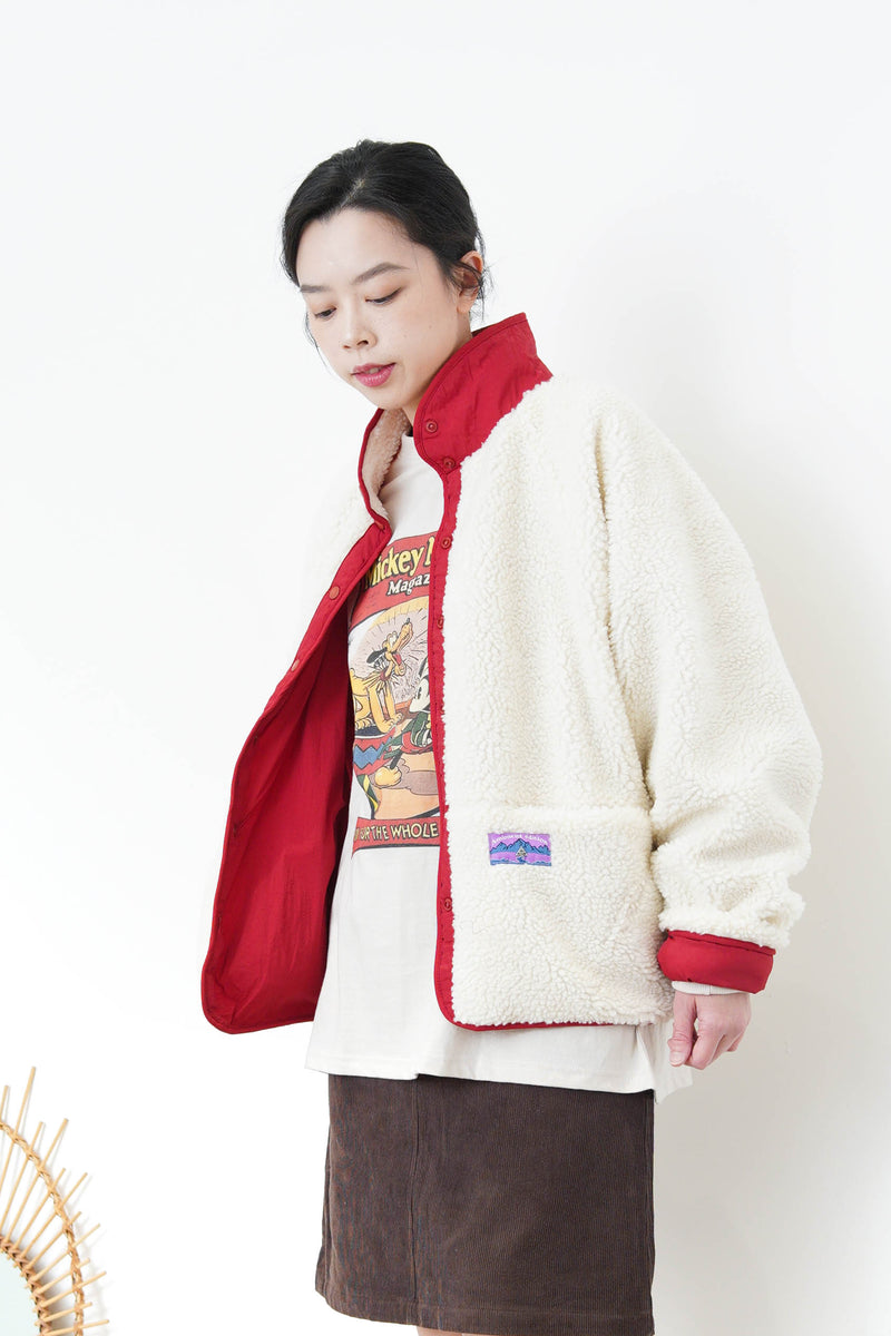 Ivory 2 ways fleece jacket