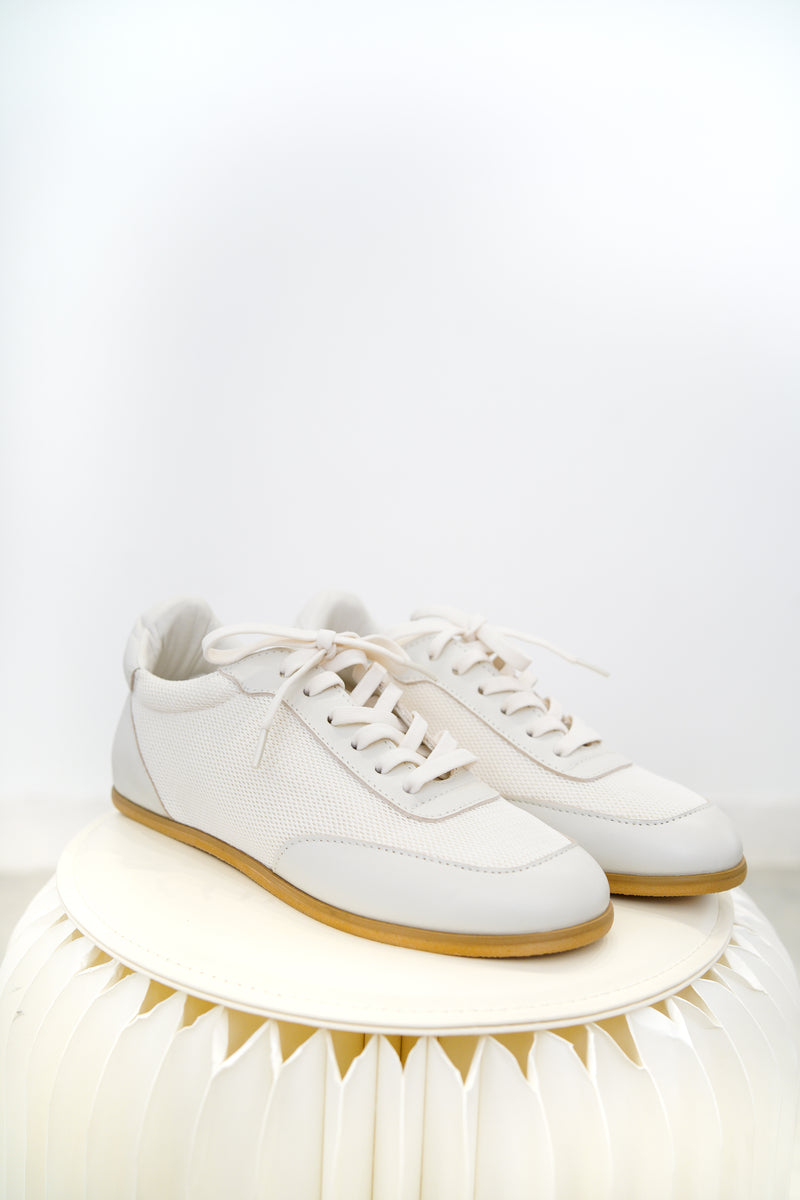 Off white leather sneakers