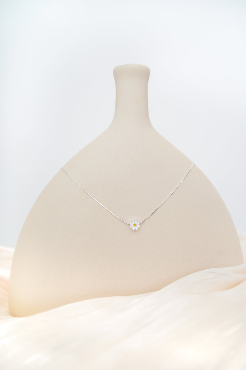 925 silver color dotted necklace