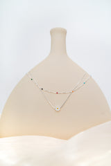 925 silver color dotted necklace
