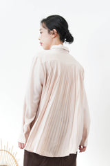 Pink chiffon shirt w/ pleats back