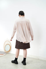 Pink chiffon shirt w/ pleats back