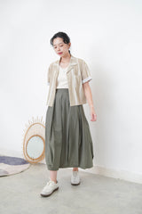 Army green balloon skirt