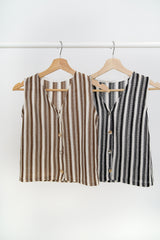 Brown stripy vest