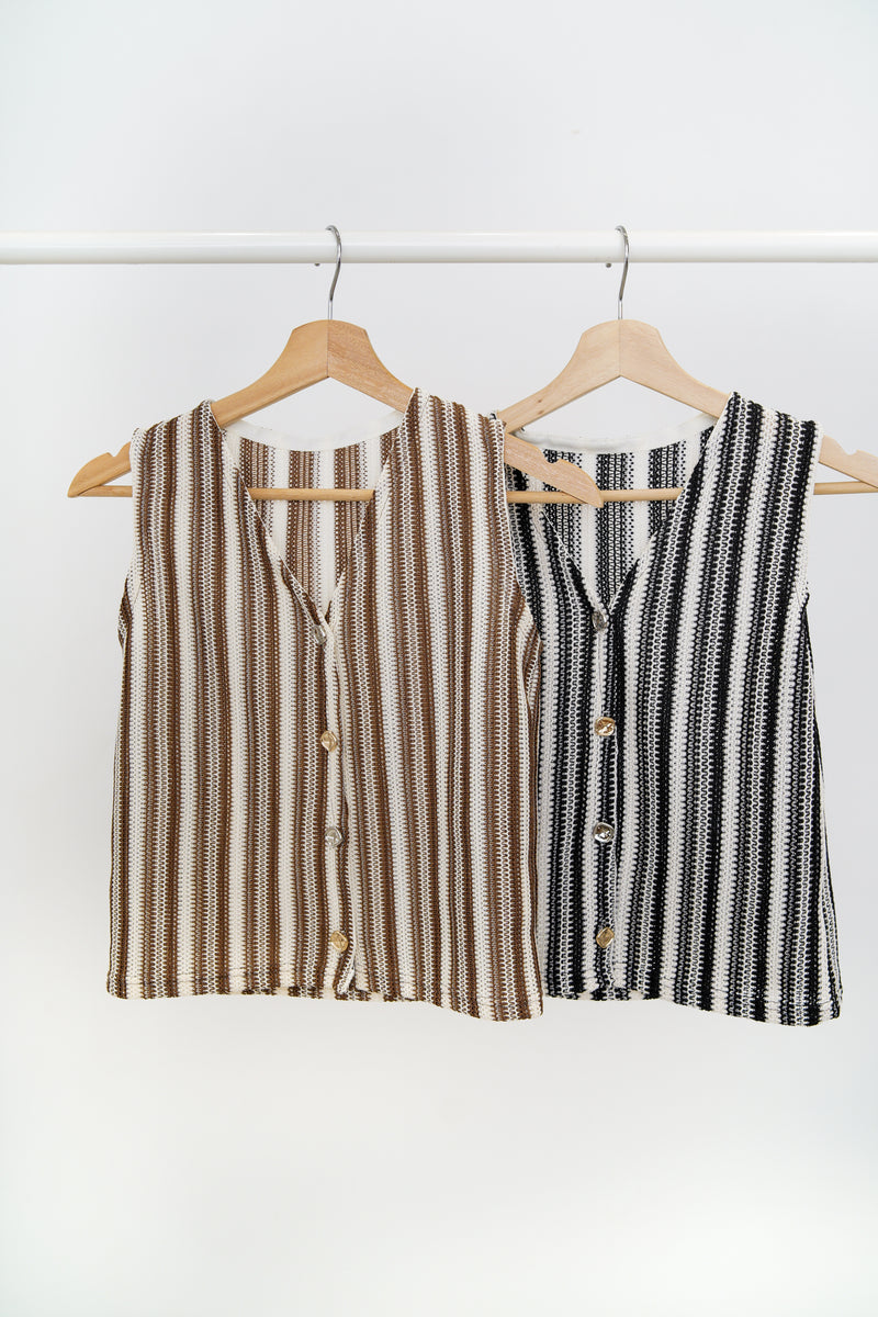 Black stripy vest