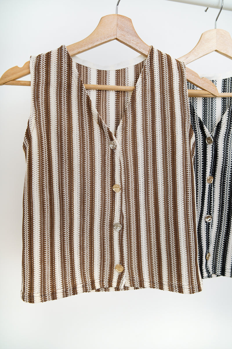 Black stripy vest