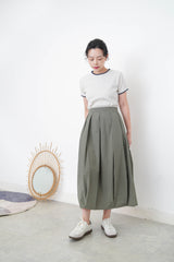 Army green balloon skirt
