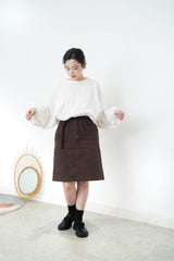 Brown corduroy skirt w/ belt