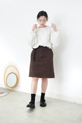 Brown corduroy skirt w/ belt