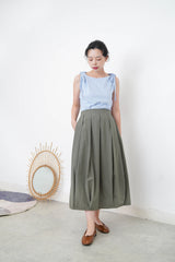 Army green balloon skirt