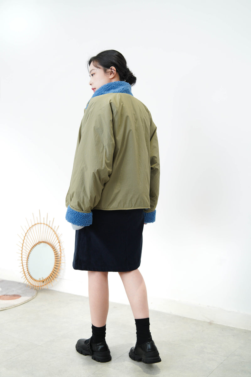 Green 2 ways fleece jacket