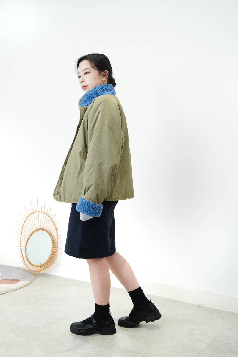 Green 2 ways fleece jacket