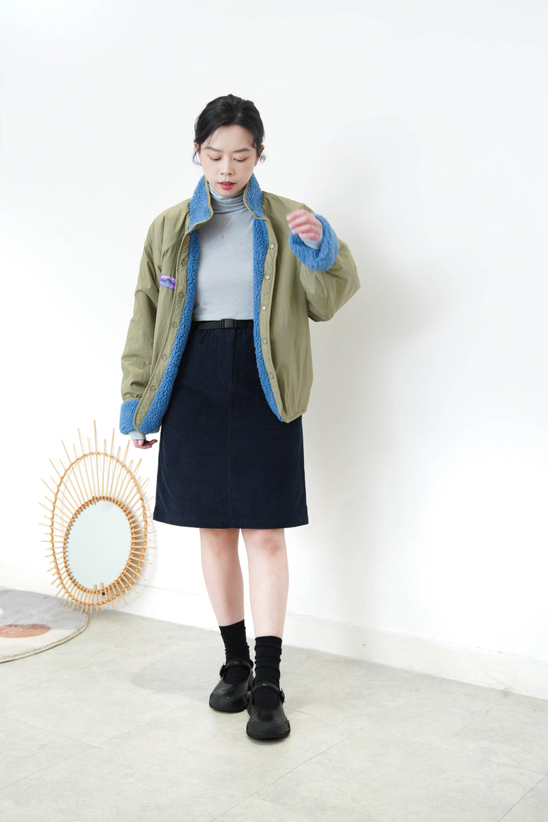 Green 2 ways fleece jacket