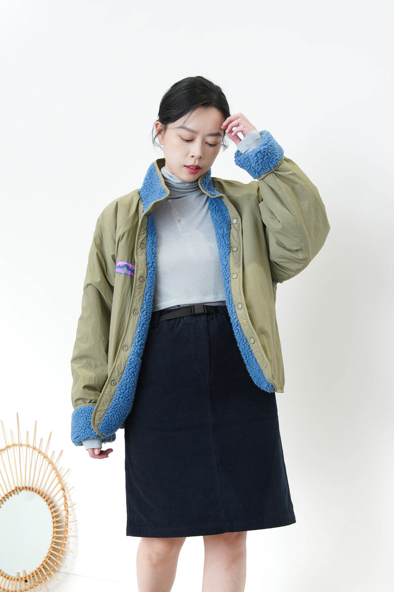 Green 2 ways fleece jacket
