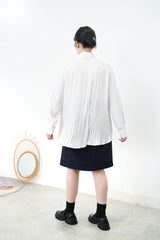 White chiffon shirt w/ pleats back