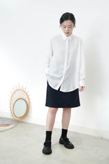 White chiffon shirt w/ pleats back