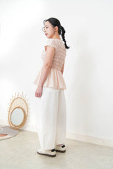 Pink detail pleats blouse