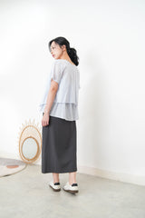 Blue linen set in 2 ways