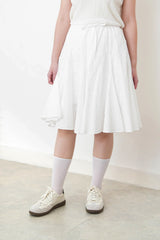 White A line peplum skirt w/ embroidery