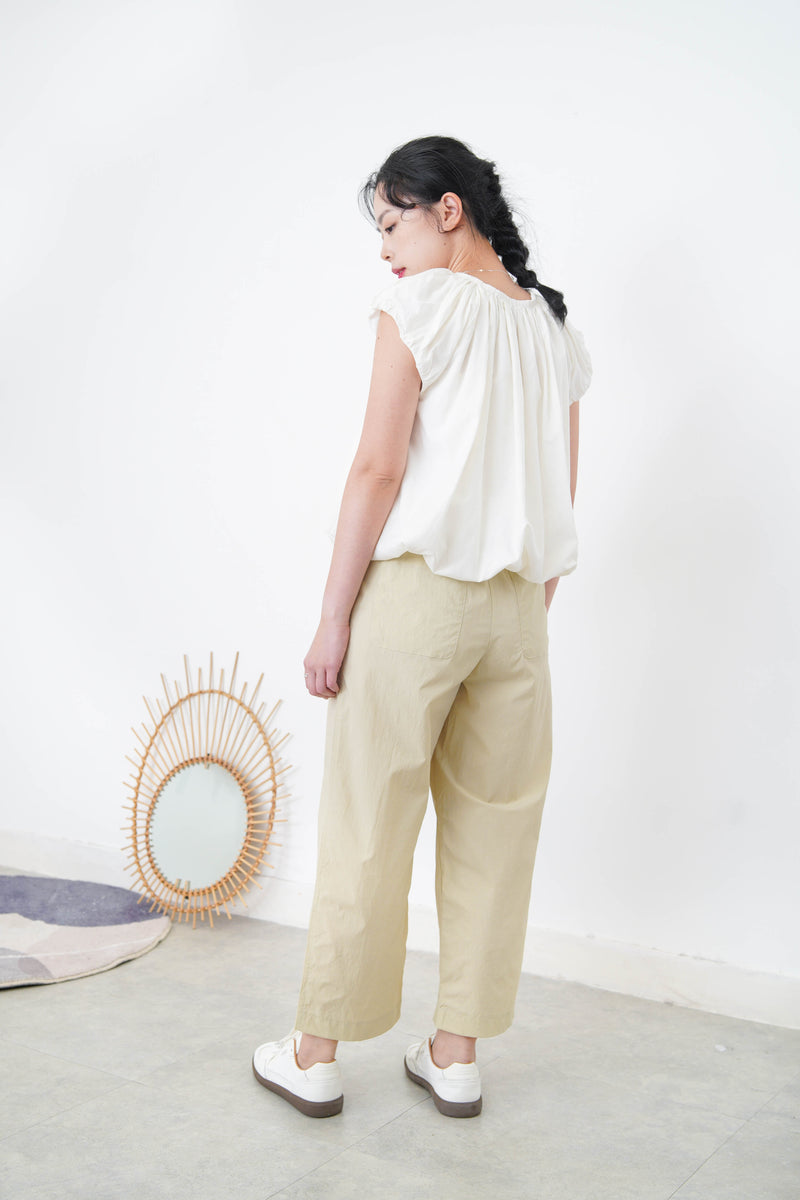 White bubble blouse