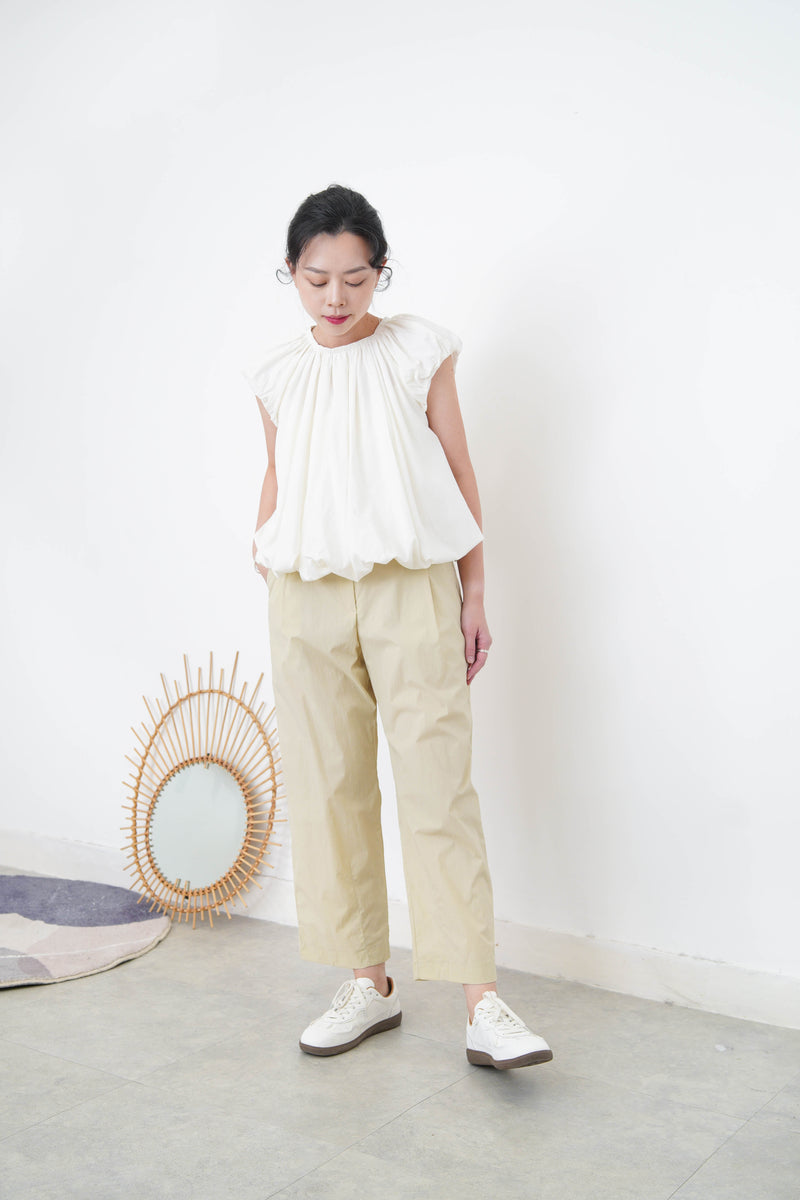 White bubble blouse