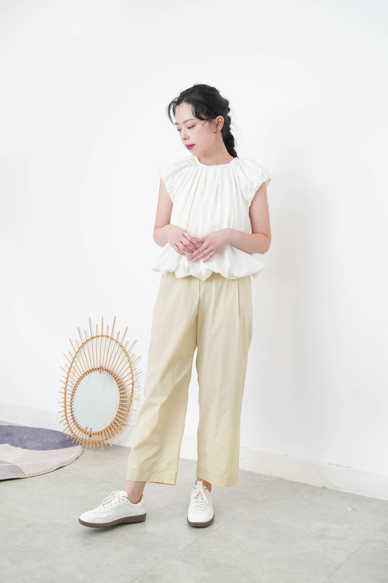 White bubble blouse