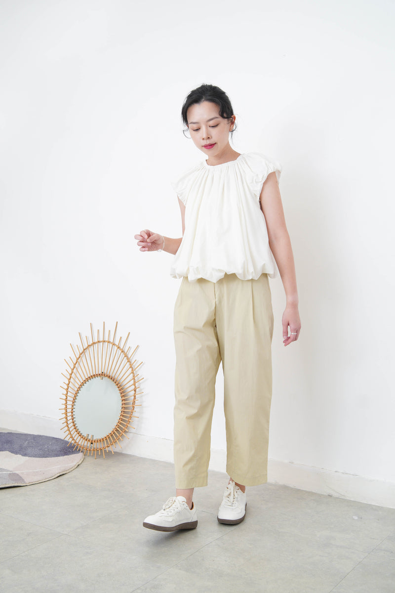 White bubble blouse