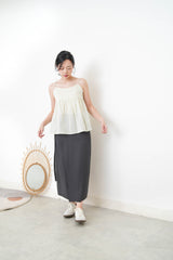 Light green linen set in 2 ways