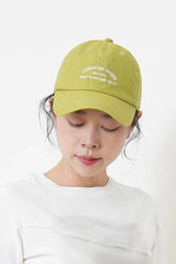Lime summer cap w/ embroidery