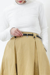 Beige A cut skirt in elastic waist