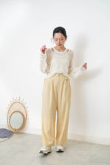 White crochet net blouse w/ inner set